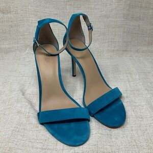 Lauren Ralph Lauren Teal Suede Ankle Strap Heels Stiletto Pumps Women's Size 10B